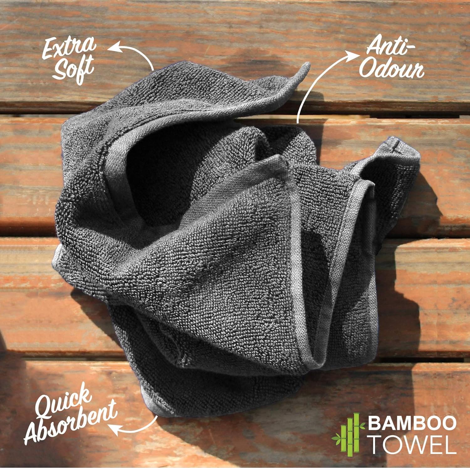 HEELIUM Bamboo Bath Towel | Ultra Absorbent | 3X Softer Than Cotton Towels | 140 x 70 cm - 600 GSM | Pack of 1 - Grey - Image 4